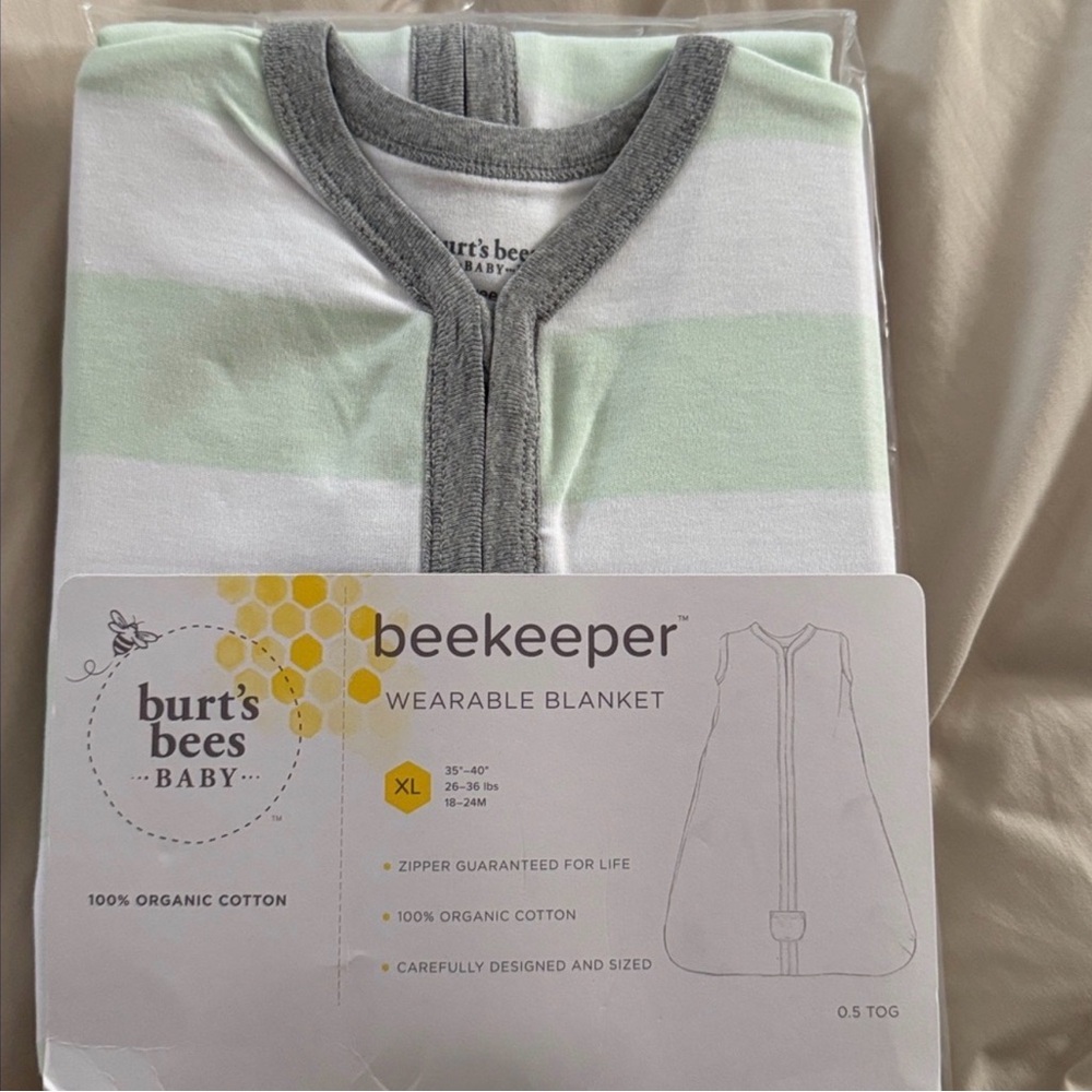 Burt's Bees Baby Beekeeper Wearable Blanket - Cream and Gray